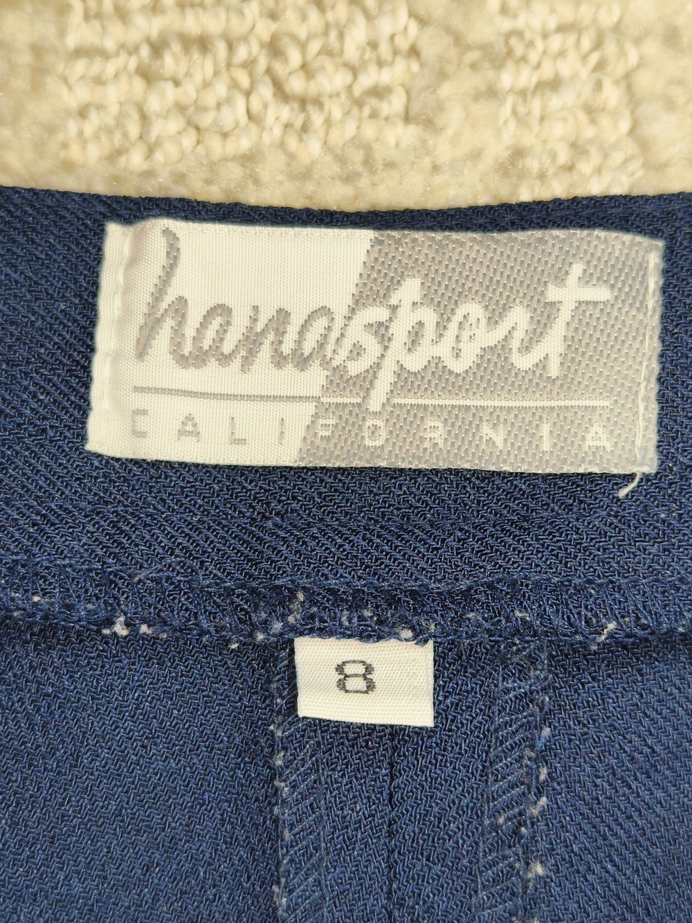 VTG Hanasport Women's Shorts Size 8 Dark Blue Denim Pockets High Waist Casual - Picture 8 of 8